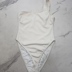 Good American Cream One Piece Swimwear
